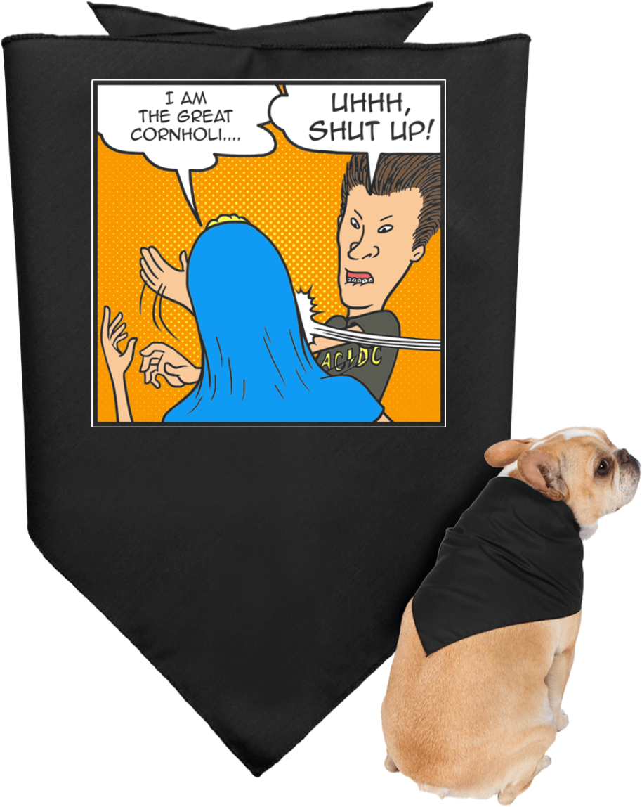 Beavis Butthead Slap Doggie Bandana - My First Halloween Pet Bandana - Black/orange (1155x1155), Png Download