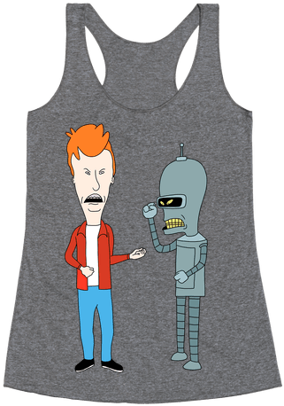 Fryhead And Bendvis Racerback Tank Top - Red White And Blacked Out (484x484), Png Download
