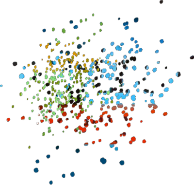 Particles Psd - Particulas De Colores Png (400x380), Png Download