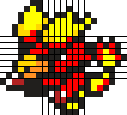 Magmar Pokemon Bead Pattern Perler Bead Pattern / Bead - Pixel Art Magmar Pokemon (442x400), Png Download