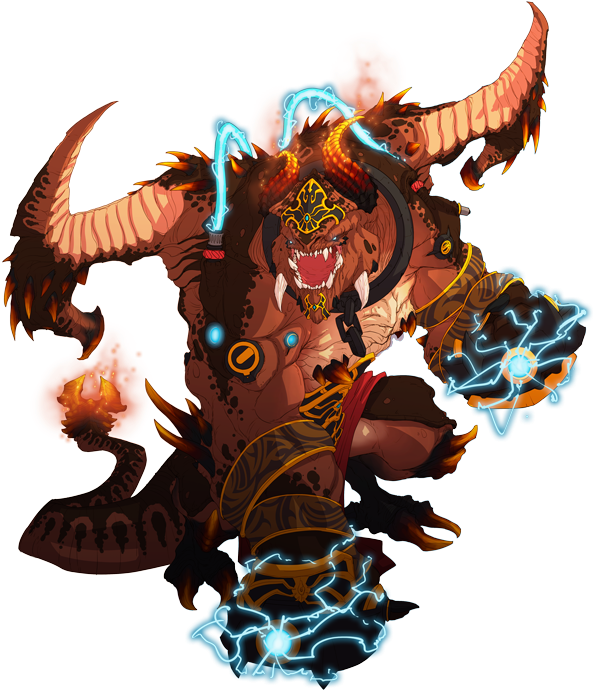 Bloodborn General, Magmar - Duelyst (599x700), Png Download