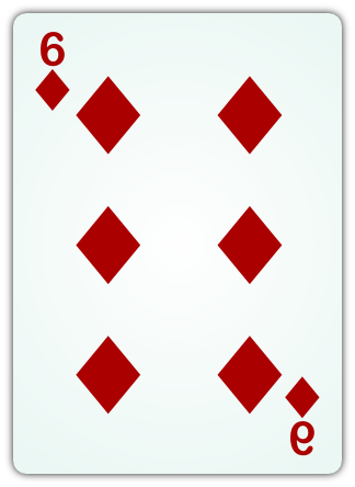 05 Jul 2010 - 6 Of Diamonds Playing Card (324x444), Png Download