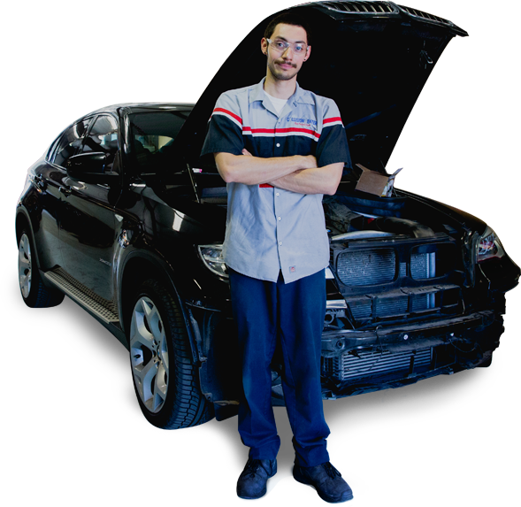 Circle Illustration Man Leaning On Car - Car (589x573), Png Download