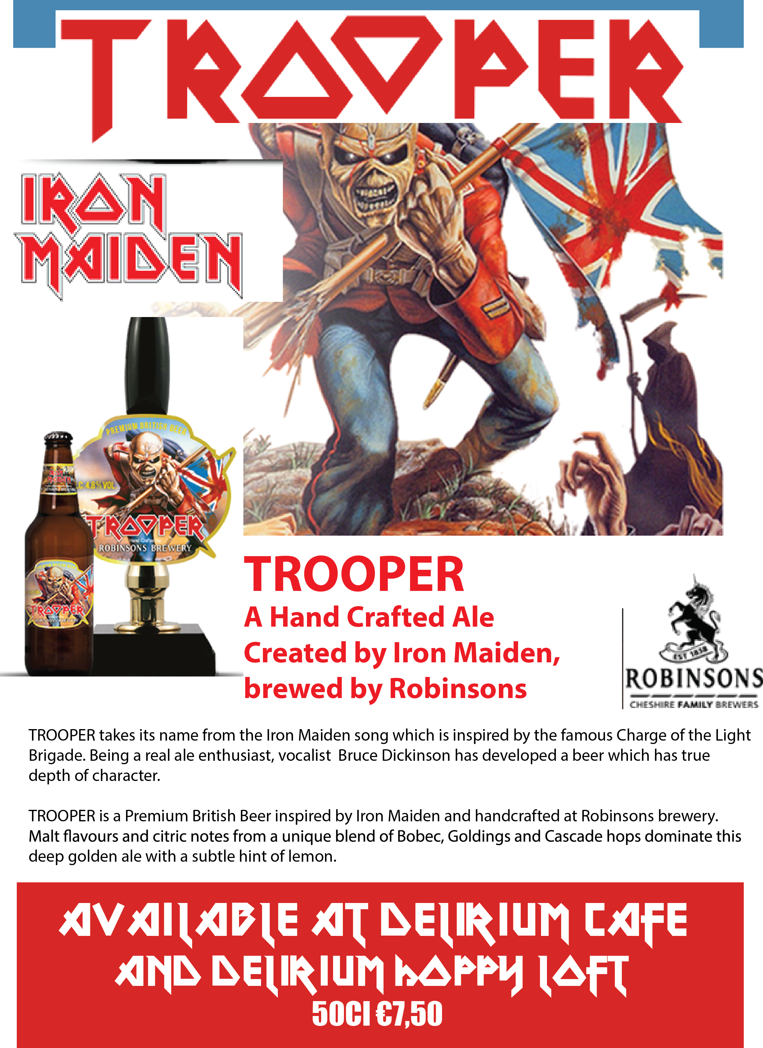 New Iron Maiden Beer At Delirium Village - Poster (2458x3375), Png Download