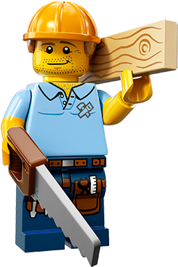 Here At Aardvark It Solutions, We're Not All About - Lego Series 13 Carpenter Minifigure (460x383), Png Download