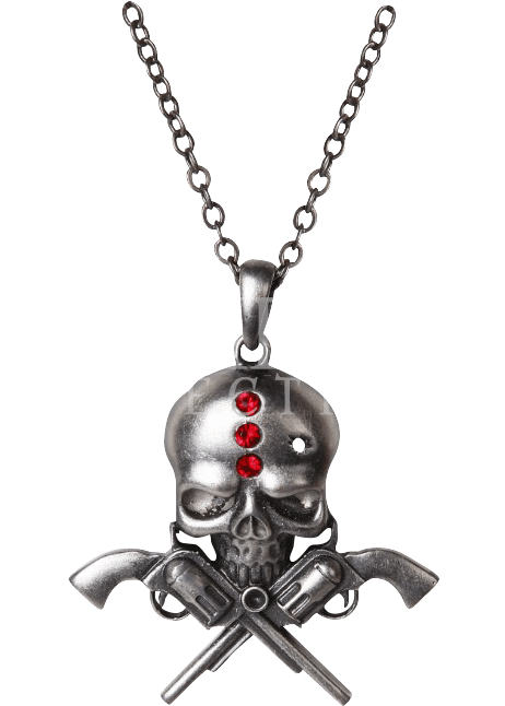 Gunslinger Skull Necklace (646x646), Png Download