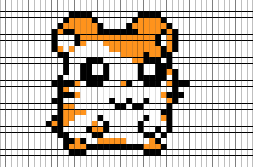 Pixel Art Hamster (880x581), Png Download