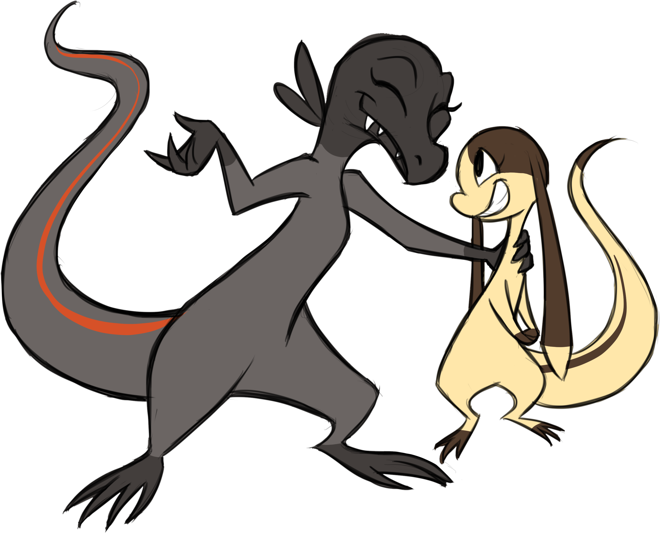 Salandit And Helioptile Weasyl - Helioptile Salandit (3000x3000), Png Download