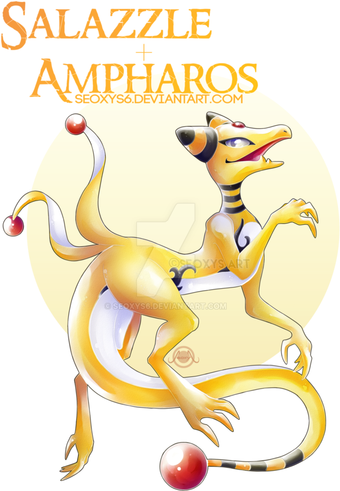 Salazzle X Ampharos By Seoxys6 - Salazzle X Decidueye (761x1049), Png Download