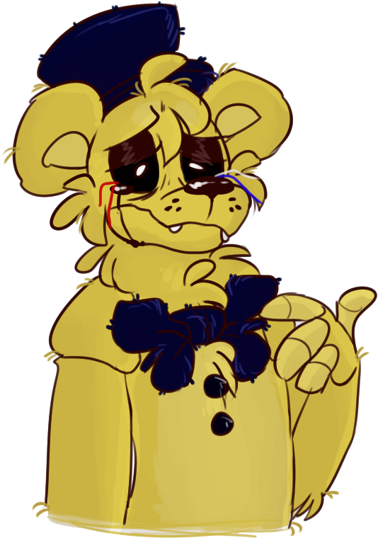 Golden Freddy - Fnaf Golden Freddy Art (614x785), Png Download