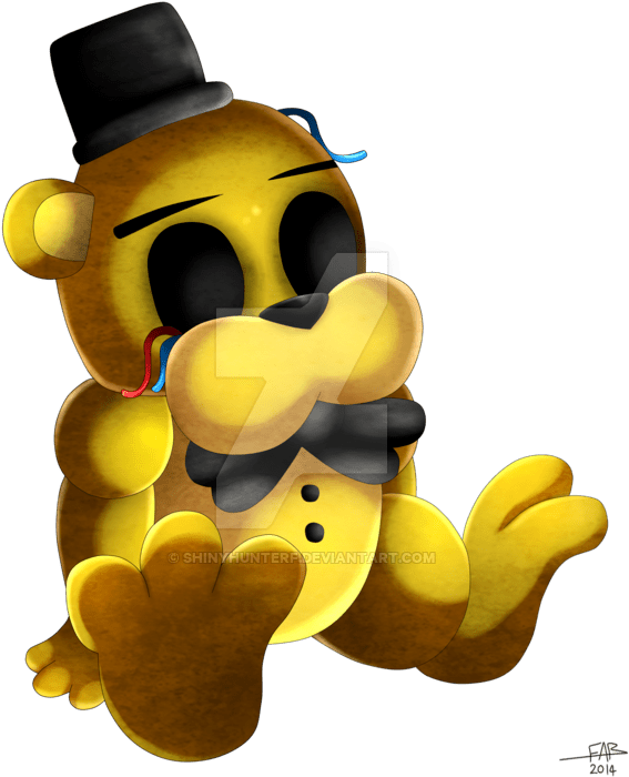Golden Freddy Clipart 3 By Kristy - Fnaf Golden Freddy Chibi (600x712), Png Download