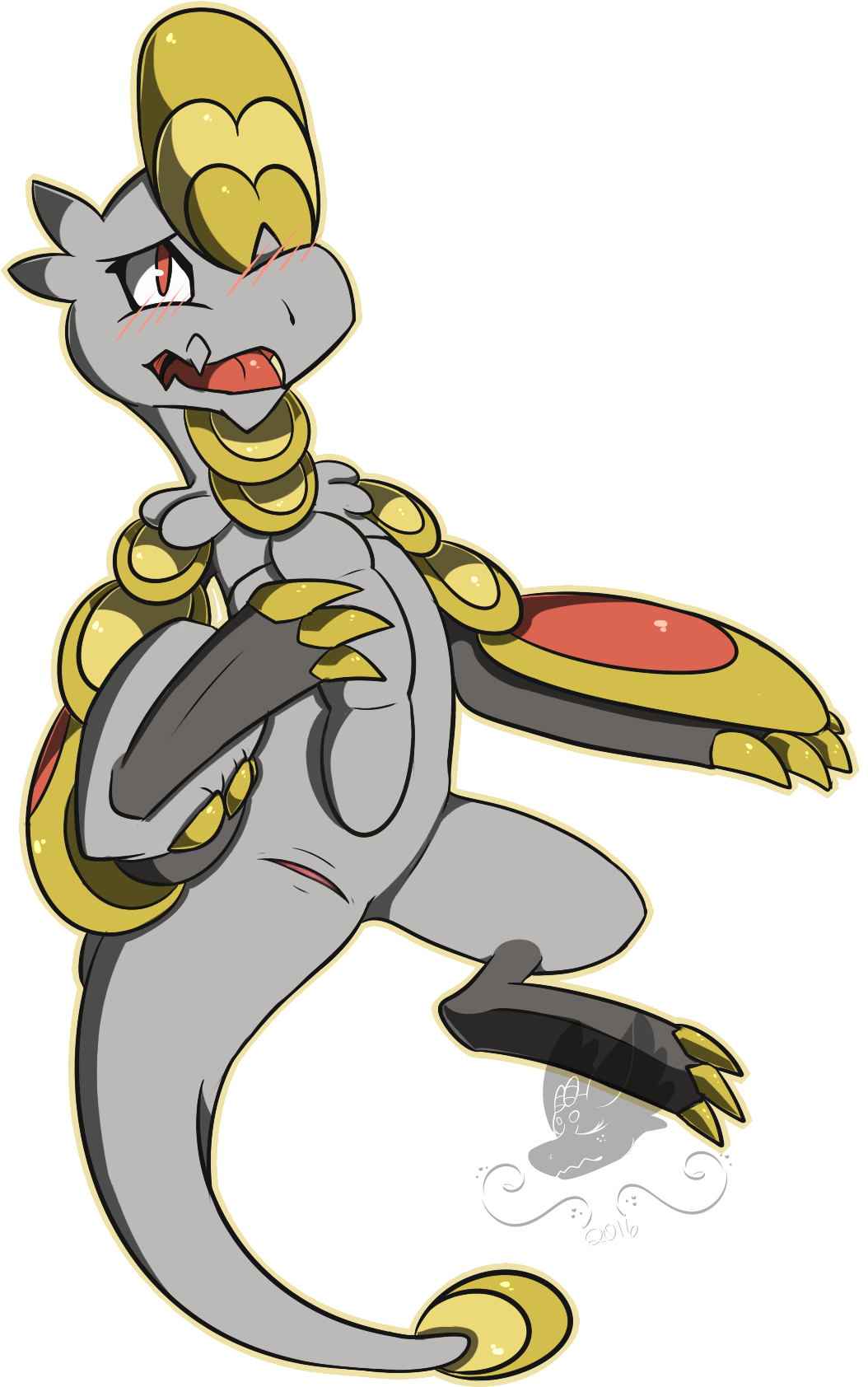 Blaze • Salazzle • Female • Lv - Female Hakamo O (1224x1743), Png Download