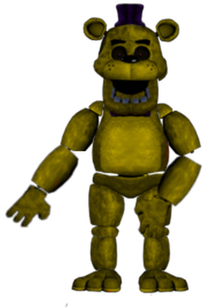 Photo - Withered Golden Freddy Standing Fnaf (530x722), Png Download
