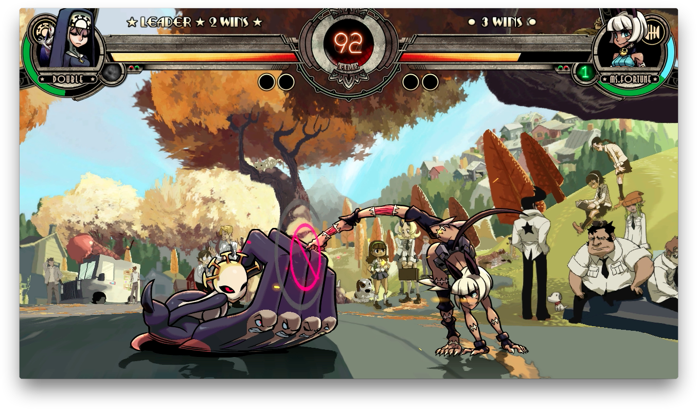 Skullgirls-doublescreen - 2d Fighting Games Naruto (1394x834), Png Download