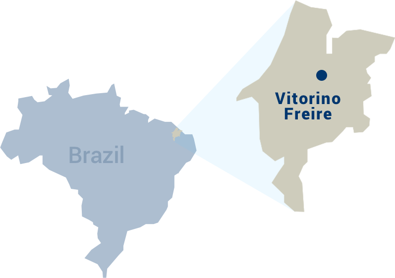 To Her Hometown Of Vitorino Freire, But Rebuilding - Mapa Do Brasil (797x561), Png Download