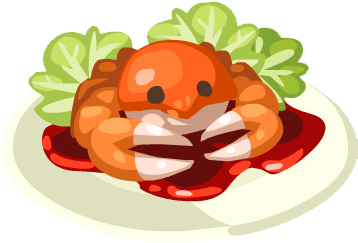 Chili Crabs - Chili Crab Singapore Cartoon (357x357), Png Download