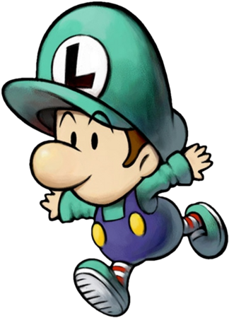 Babyluigi - Yoshi's Island Baby Luigi (375x479), Png Download