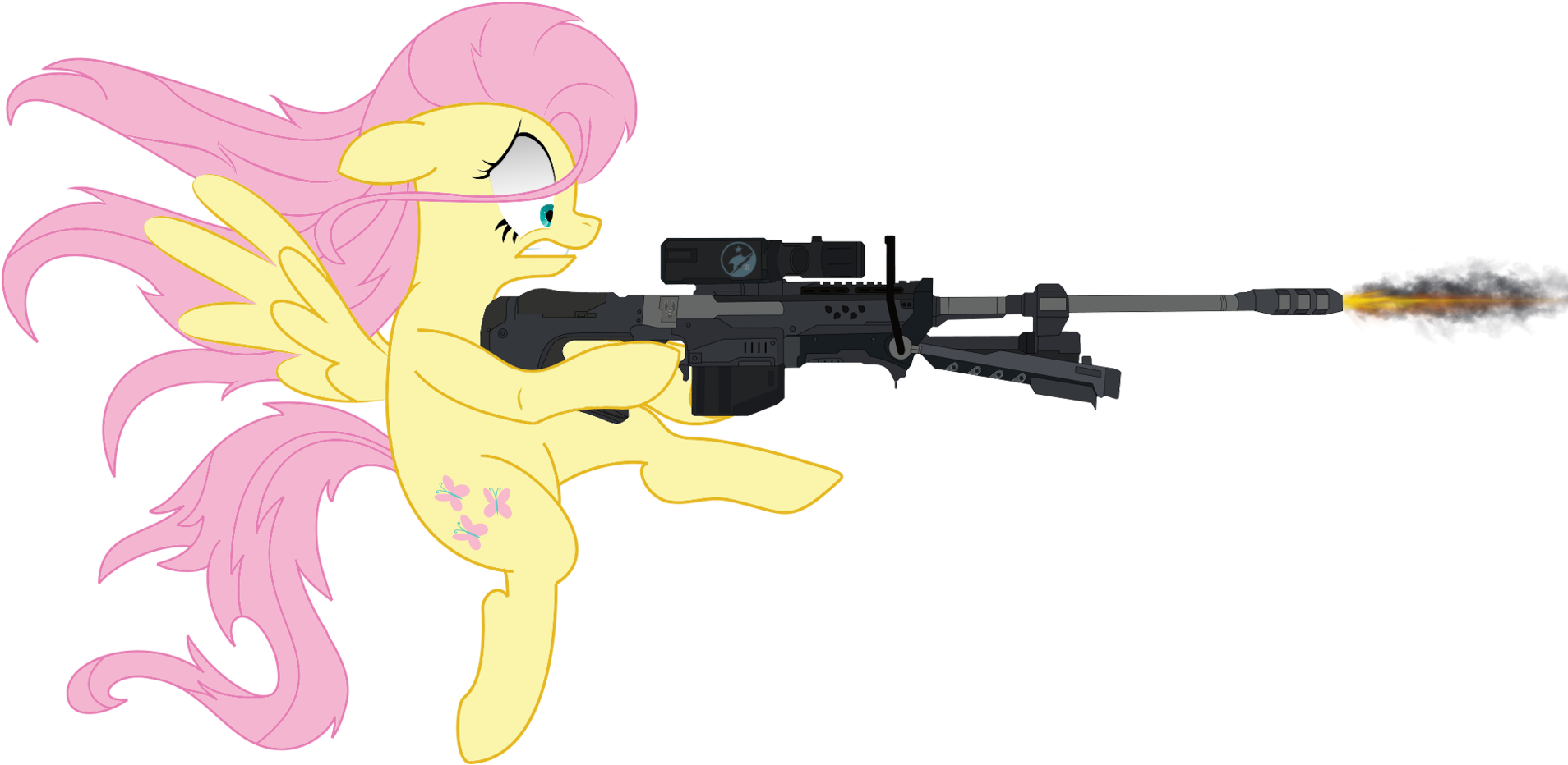 Yognaughtsteve, Cutie Mark, Female, Fluttershy, Gun, - Firearm (1920x1080), Png Download