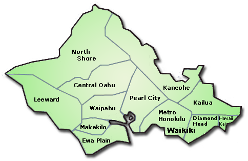 Oahu Real Estate, Oahu Hawaii, Hawaii Real Estate, - Oahu Map Pearl City (526x324), Png Download