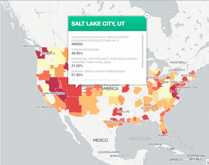 Us Heat Map Visualization Was Designed For The Mam - Atlas (850x595), Png Download
