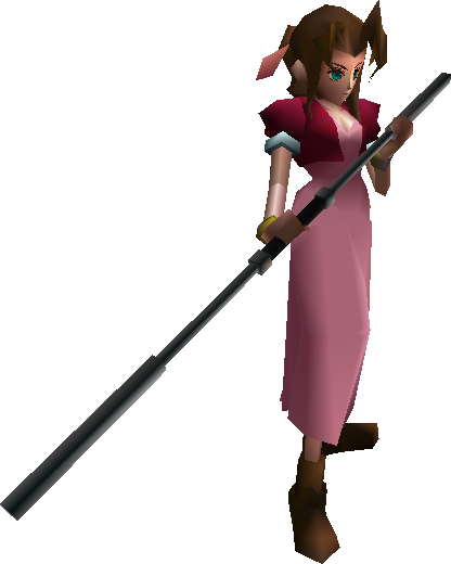 Aeris Ffvii Battle - Aeris Final Fantasy Vii (416x520), Png Download