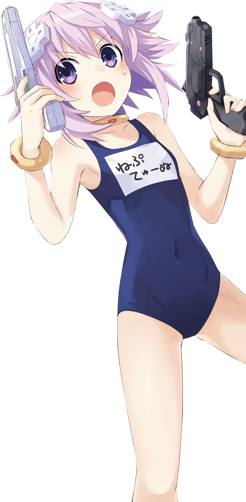 Clothing Human Hair Color Anime Joint Cartoon Arm Figurine - Hyperdimension Neptunia Neptune (1418x2000), Png Download