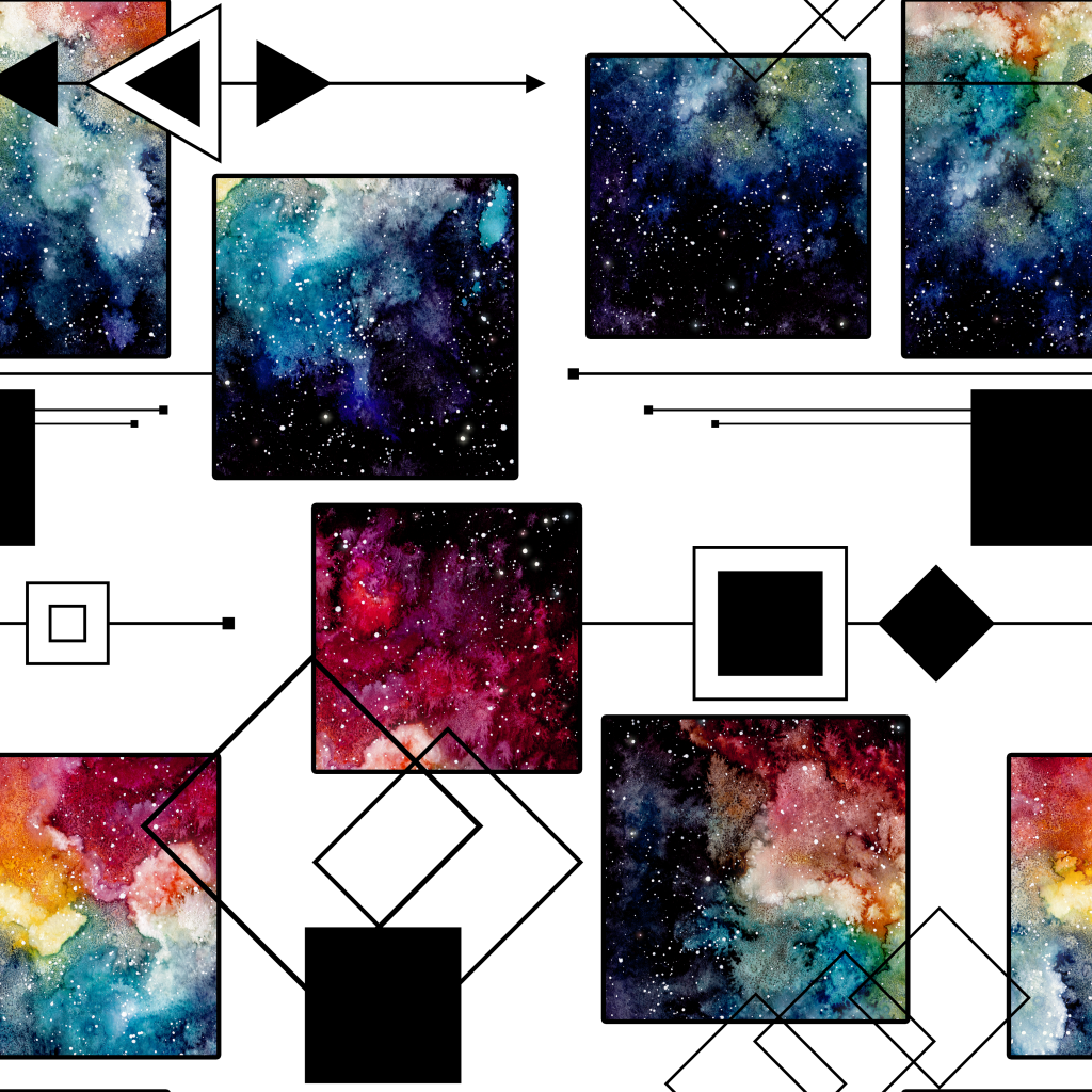 Hand Painted Colorful Geometry Png Transparent - Illustration (1024x1024), Png Download