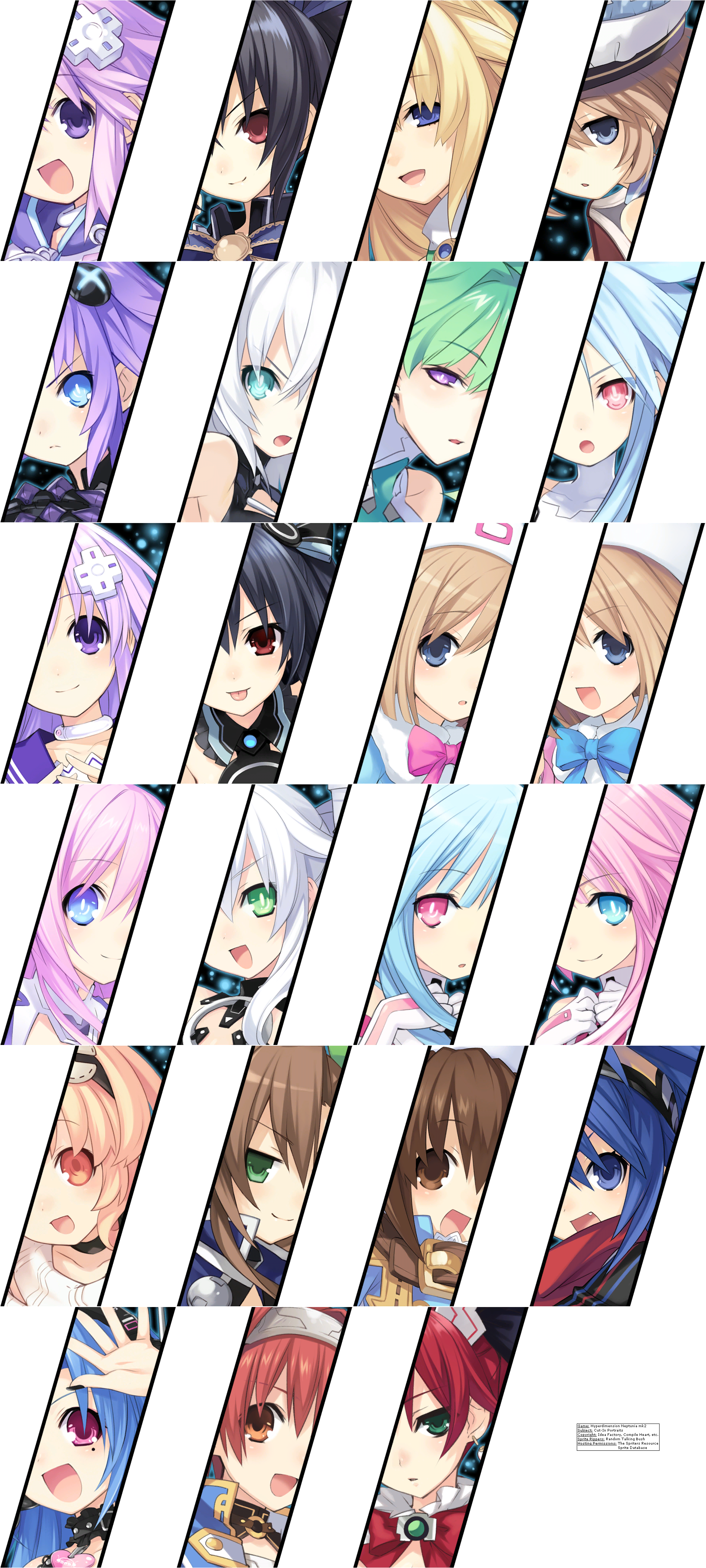 Click For Full Sized Image Cut-in Portraits - Hyperdimension Neptunia (1945x4320), Png Download
