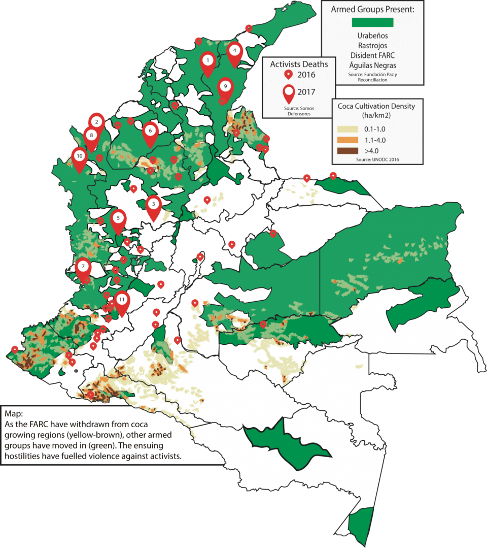 Activists Deaths Colombia, Paramilitary Violence Colombia - Armed Groups Control Colombia (960x1079), Png Download