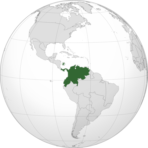 Colombia Orthographic Downdifpath - Latin America (480x480), Png Download