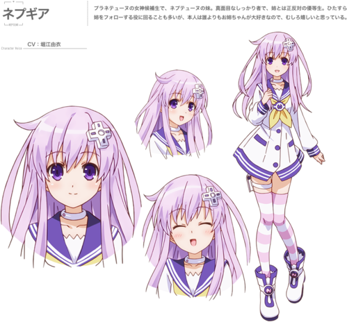 500px-nepgear Anime - Hyperdimension Neptunia The Animation Nepgear (500x479), Png Download
