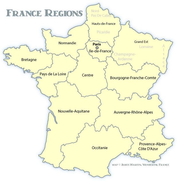 France Regions Map - Map Of France With Giverny (628x644), Png Download