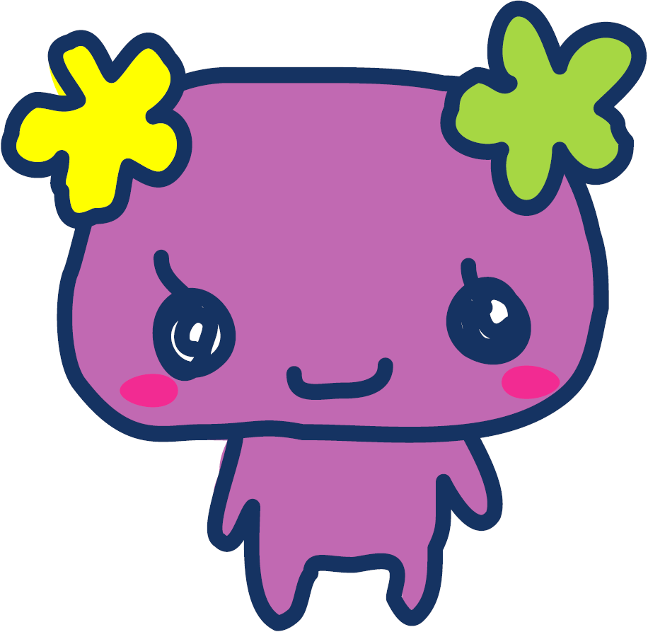 Violetchi Blue - Tamagotchi With Flowers (916x893), Png Download