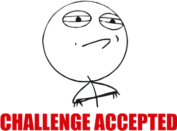 Troll Face Challenge Accepted (350x350), Png Download