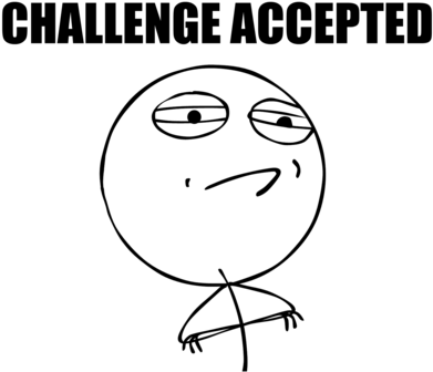 Troll Face Challenge Accepted (417x500), Png Download