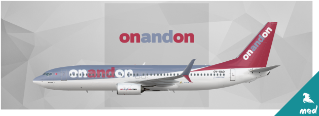 Onandon Boeing 737-800 - Boeing 737 (640x240), Png Download