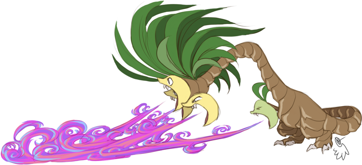 Crazy In The Coconut - Alolan Exeggutor Dragon (1200x558), Png Download