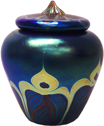 Glass Urn For Cremated Ashes With Peacock Art Deco - Jar (500x500), Png Download