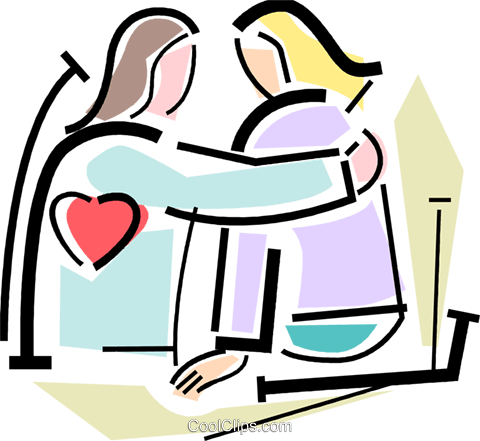 Friends Royalty Free Vector Clip Art Illustration - Caring Clip Art (480x441), Png Download