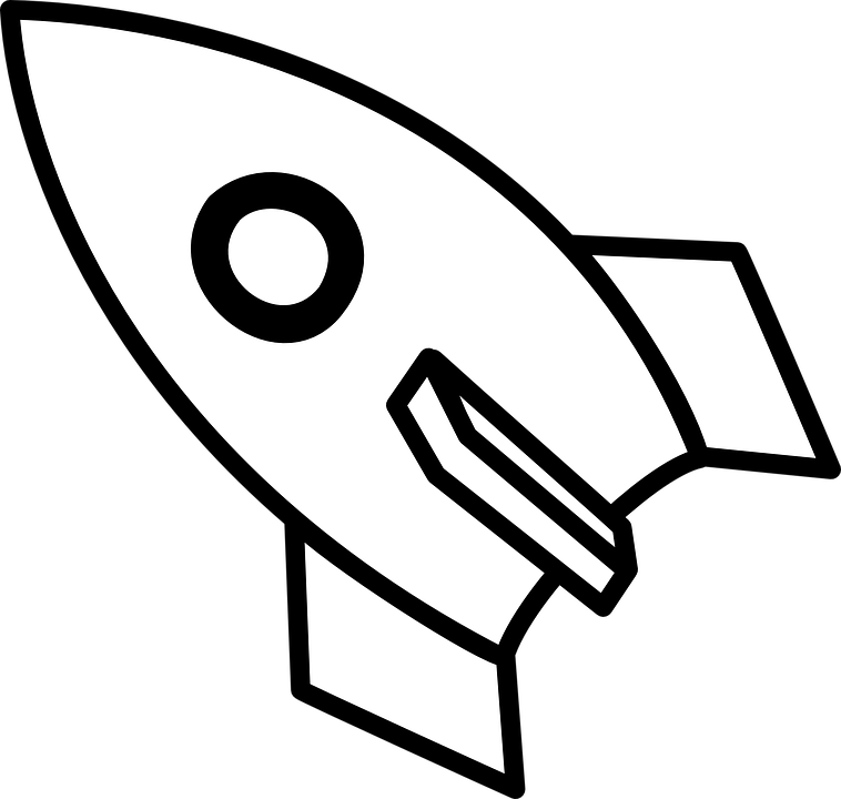 Rocket Ship Art Shop Of Clipart Library - Rocket Black And White (758x720), Png Download