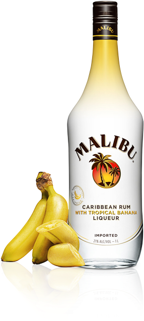 Malibu Tropical Banana - Malibu Rum (500x640), Png Download