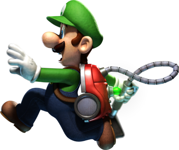 Luigis Mansion Dark Moon Luigi - Luigi's Mansion Dark Moon Luigi (571x480), Png Download