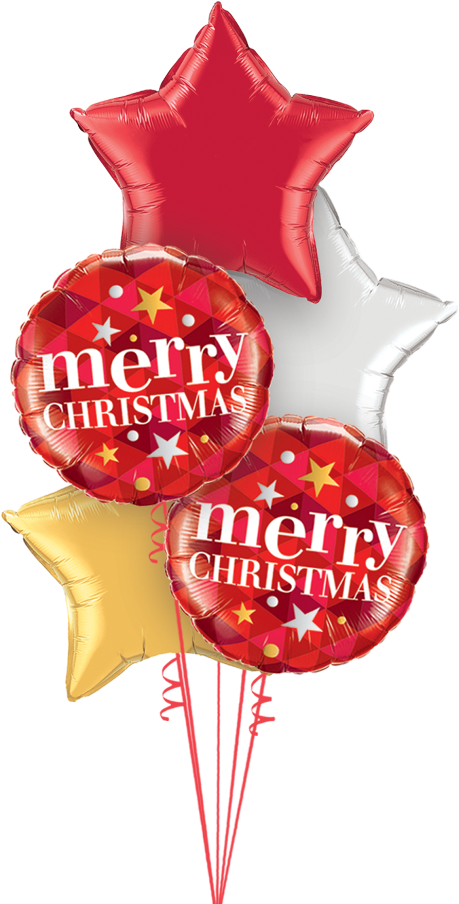 Merry Balloonatics - Merry Christmas Balloons Transparent (1050x1800), Png Download
