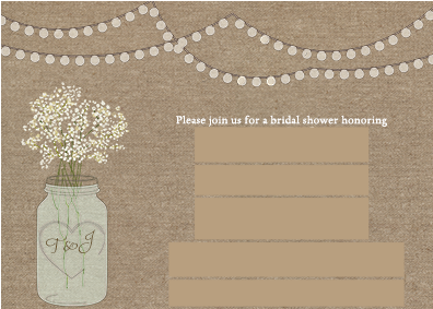 Error Message - Mason Jar, Bridal Shower, Invitations, Burlap, White, (400x400), Png Download