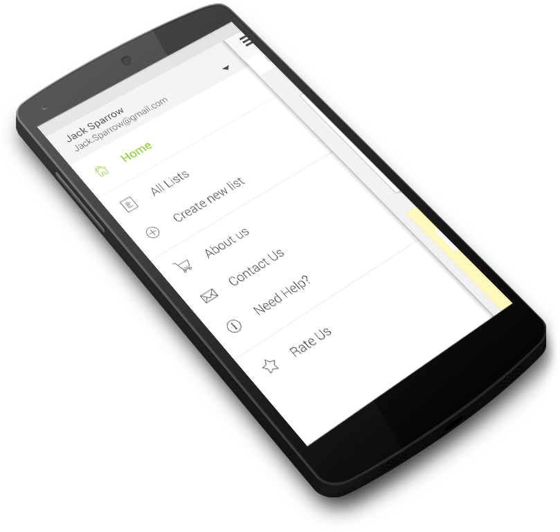 Android Menu - Mobile App News Template (1000x768), Png Download