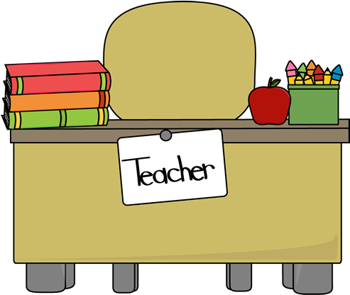 Class - Teacher Desk Clipart (500x415), Png Download