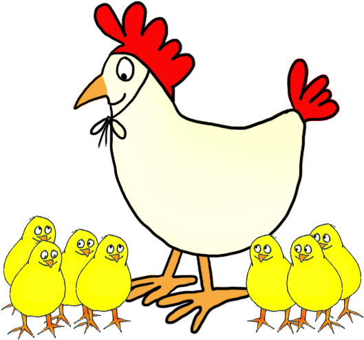 Funny And Cute Easter Clip Art With - Transparent Background Clipart Chicken Png (556x591), Png Download