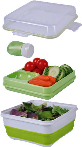Salad - Cool Gear Expandable Salad Container, Green (365x591), Png Download