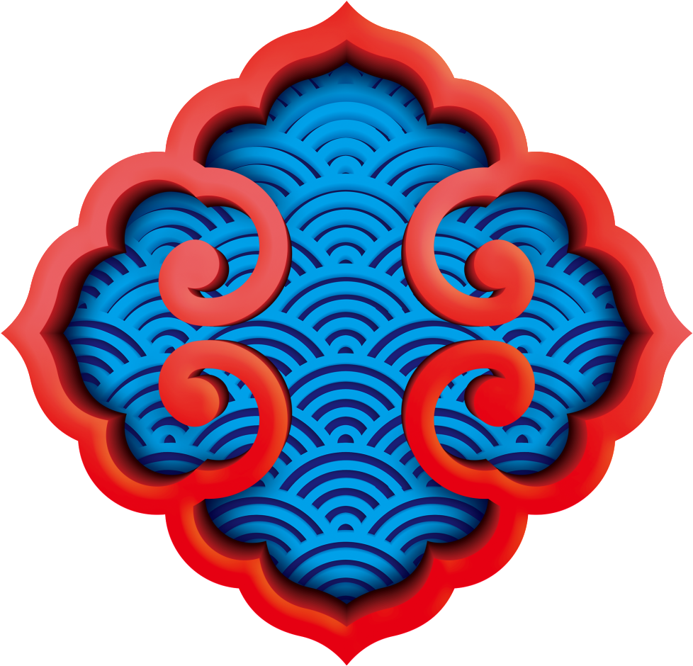 Red And Blue Celebrating The Spring Festival Decoration - Design (1024x1024), Png Download