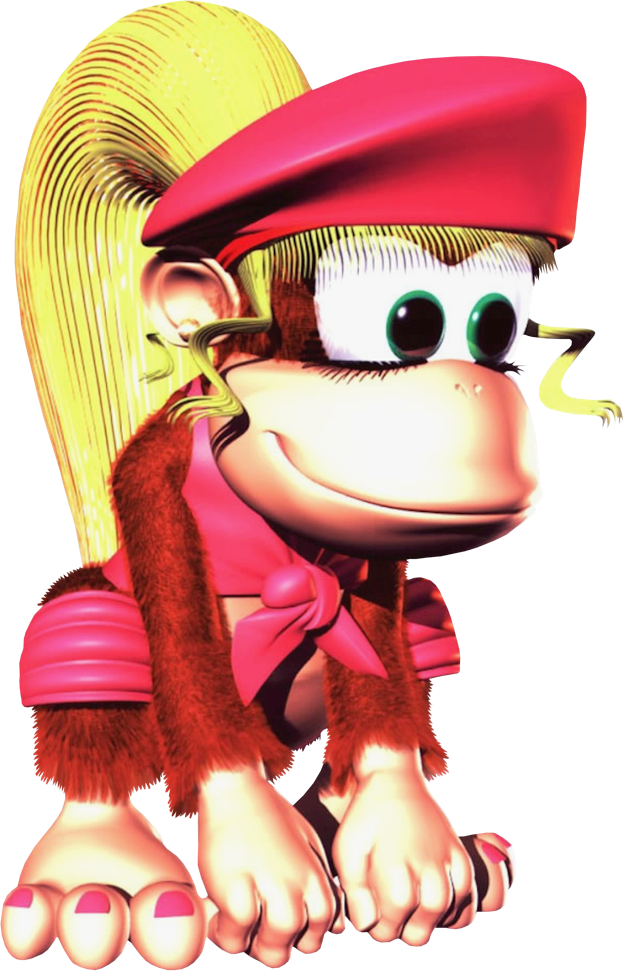 Dixiedkc2 - Dixie Kong Donkey Kong Country 2 (625x972), Png Download